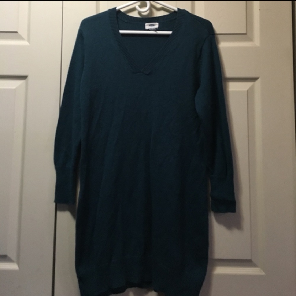 Teal sweater dress